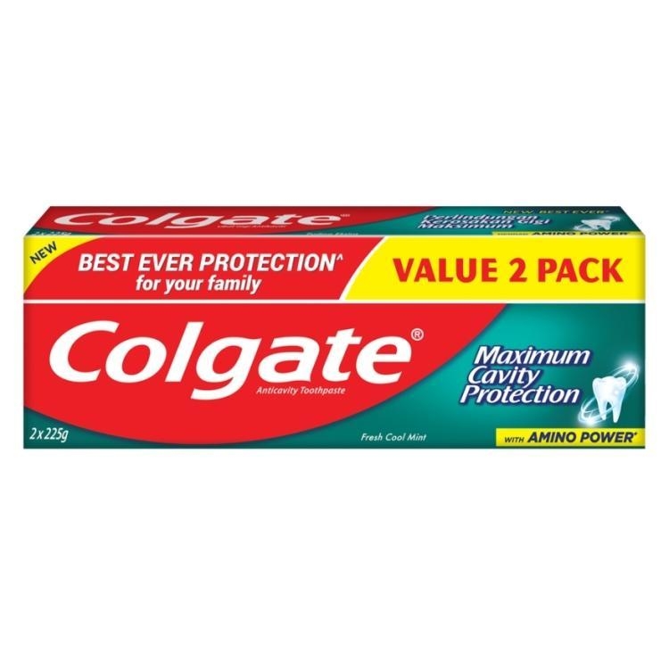 Colgate Maximum Cavity Protection Toothpaste Fresh Cool Mint 225g (Pack of 2)