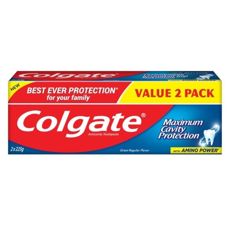 Colgate Maximum Cavity Protection Toothpaste Great Regular Flavor 225g (Pack of 2)