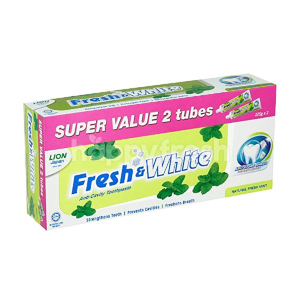 Fresh & White Natural Fresh Mint Toothpaste 2X225G